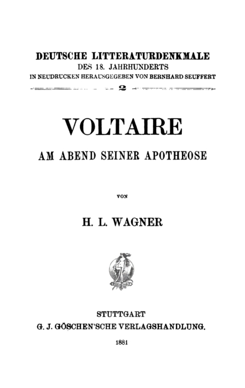 Cover image for book Voltaire am Abend seiner Apotheose