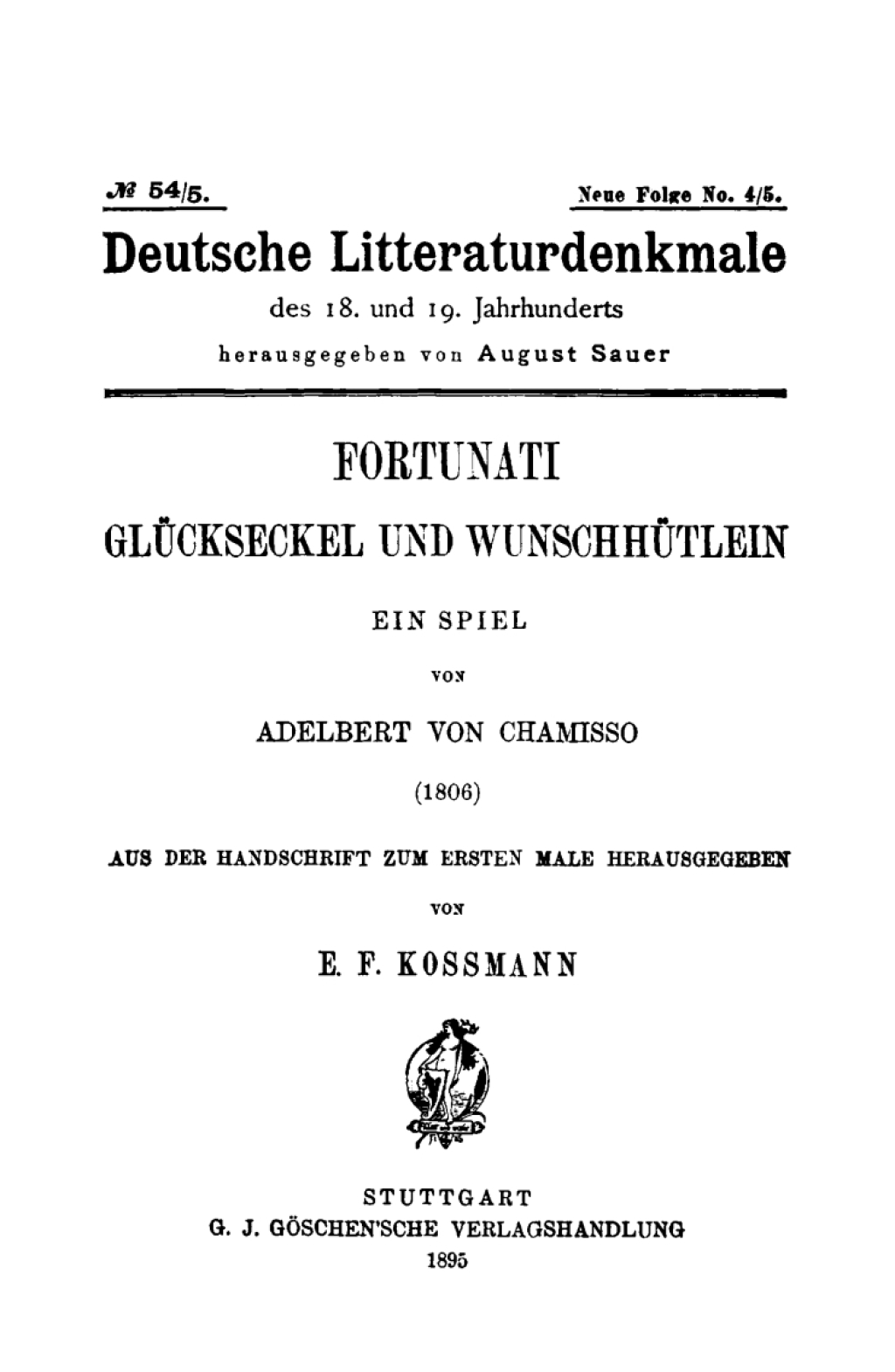 Page Fidelity Fortunati, Glückseckel und Wunschhütlein; $148.73