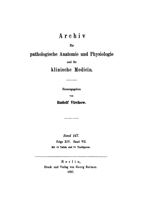 Cover image for book Rudolf Virchow: Archiv für pathologische Anatomie und Physiologie und für klinische Medicin. Band 147