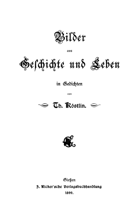Cover image for book Bilder aus Geschichte und Leben in Gedichten