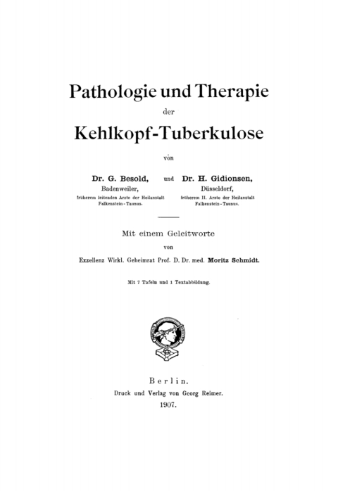 Cover image for book Pathologie und Therapie der Kehlkopf-Tuberkulose