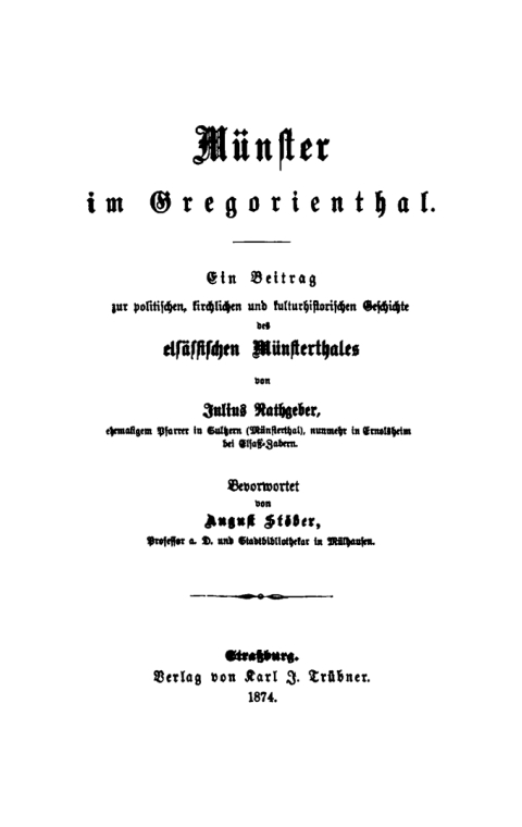 Cover image for book Münster im Gregorienthal