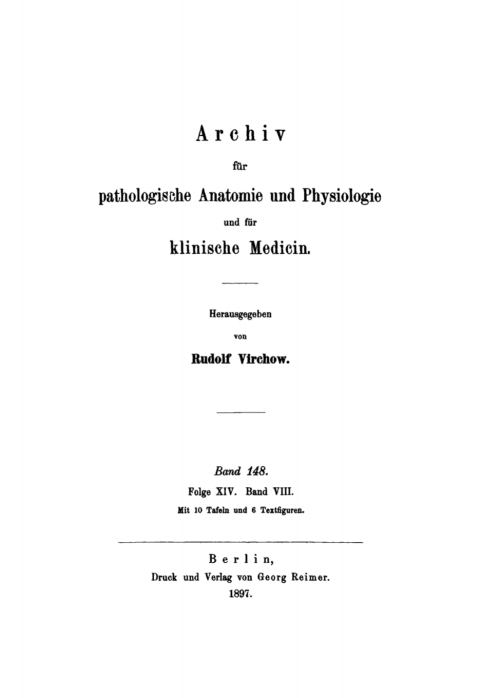 Cover image for book Rudolf Virchow: Archiv für pathologische Anatomie und Physiologie und für klinische Medicin. Band 148
