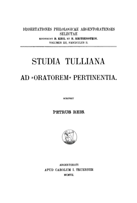 Cover image for book Studia Tulliana ad »Oratorem« pertinentia