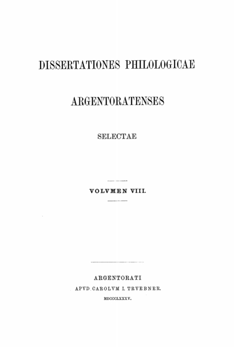 Cover image for book DOERMER: DISS. PHILOL. ARGENTOR. SEL. DPAS 8