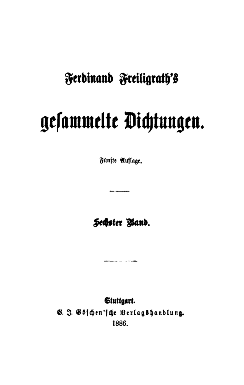 Page Fidelity Ferdinand Freiligrath: Gesammelte Dichtungen. Band 6; $148.73