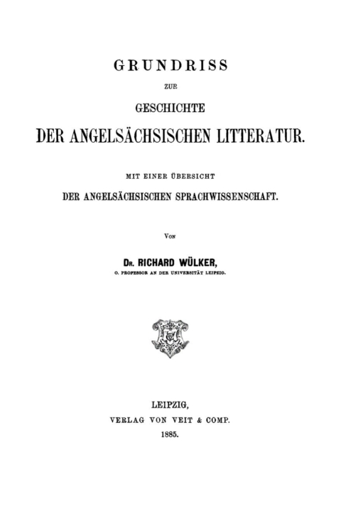 Cover image for book Grundriss zur Geschichte der angelsächsischen Litteratur