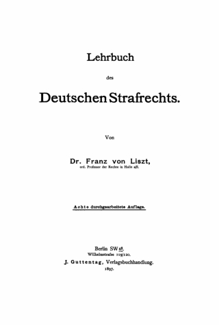 Lehrbuch des deutschen Strafrechts