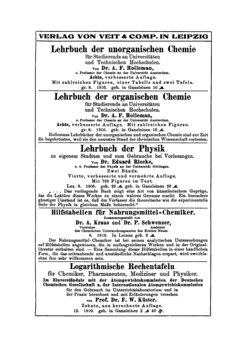 Cover image for book Die Praxis des organischen Chemikers
