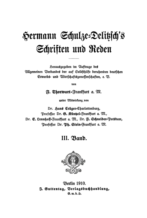 Cover image for book Hermann Schulze-Delitzsch’s Schriften und Reden. Band 3