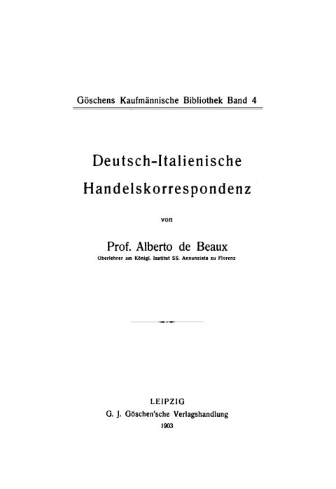 Cover image for book Deutsch-Italienische Handelskorrespondenz