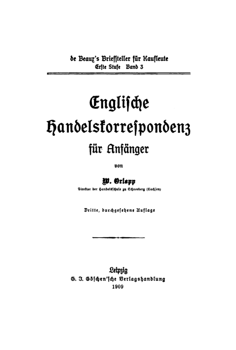 Cover image for book Englische Handelskorrespondenz für Anfänger