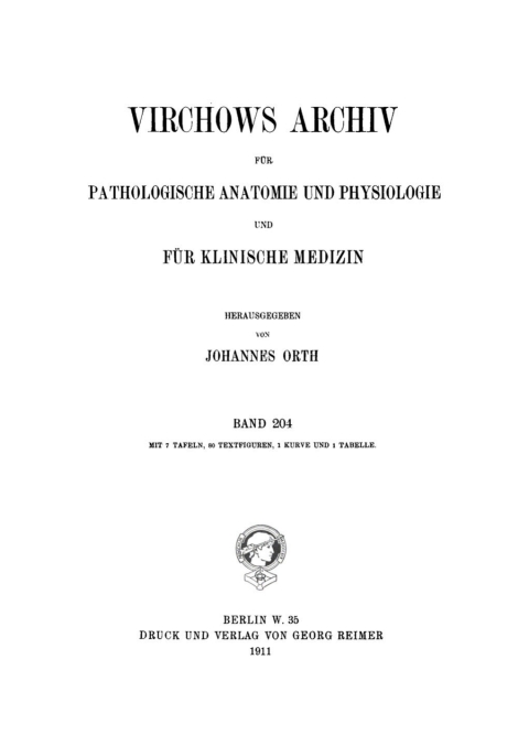Cover image for book Rudolf Virchow: Archiv für pathologische Anatomie und Physiologie und für klinische Medicin. Band 204