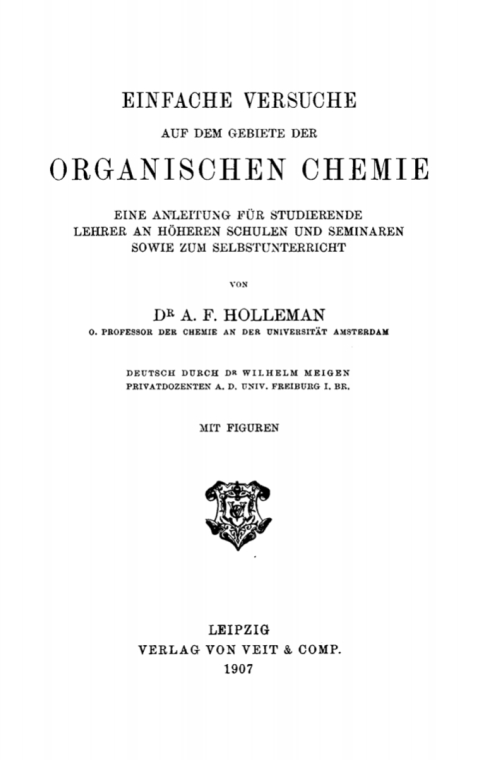 Cover image for book Einfache Versuche auf dem Gebiete der organischen Chemie