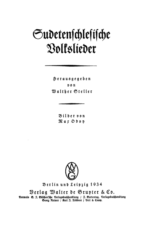 Cover image for book Sudetenschlesische Volkslieder
