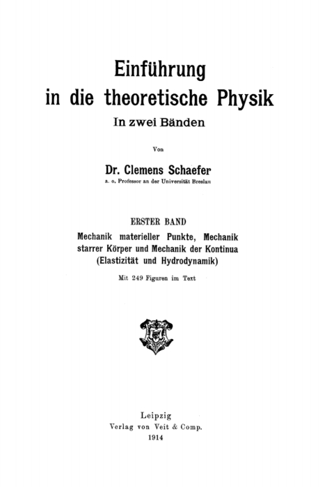 Cover image for book Mechanik materieller Punkte, Mechanik starrer Körper und Mechanik der Kontinua (Elastizität und Hydrodynamik)