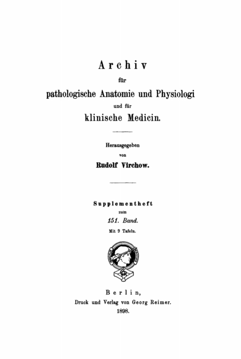 Cover image for book Rudolf Virchow: Archiv für pathologische Anatomie und Physiologie und für klinische Medicin. Band 151, Supplementheft