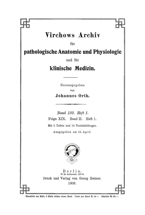 Cover image for book Rudolf Virchow: Archiv für pathologische Anatomie und Physiologie und für klinische Medicin. Band 192