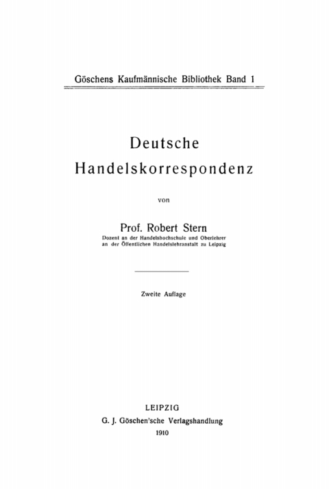 Cover image for book Deutsche Handelskorrespondenz