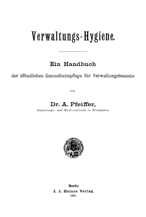 Cover image for book Verwaltungs-Hygiene
