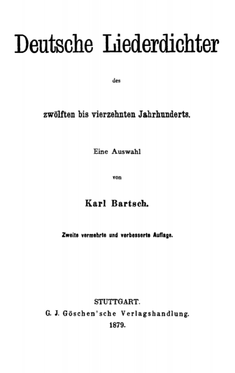 Cover image for book Deutsche Liederdichter des zwölften bis vierzehnten Jahrhunderts