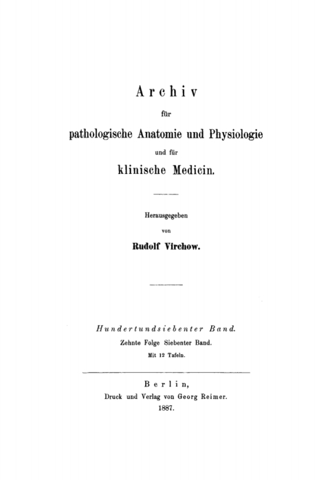 Cover image for book Rudolf Virchow: Archiv für pathologische Anatomie und Physiologie und für klinische Medicin. Band 107