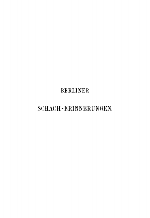 Cover image for book Berliner Schach-Erinnerungen