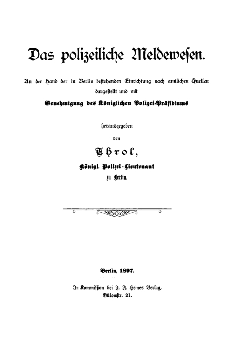 Cover image for book Das polizeiliche Meldewesen
