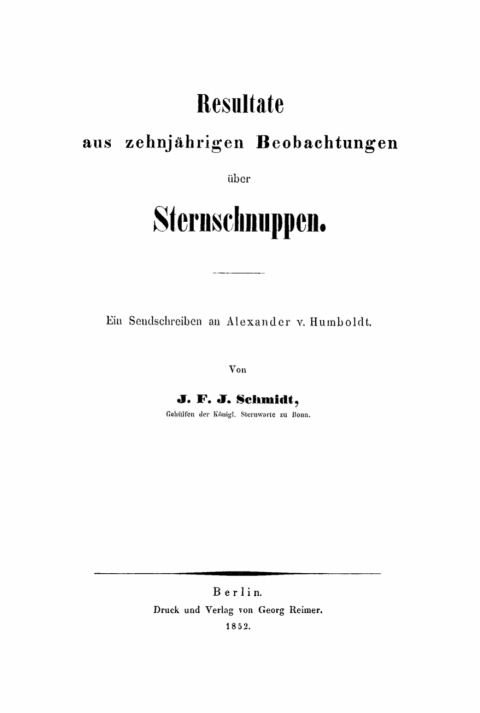 Cover image for book Resultate aus zehnjährigen Beobachtungen über Sternschnuppen