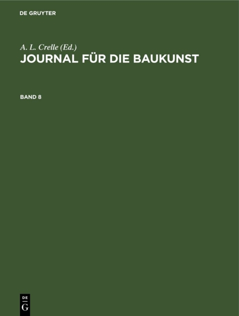 Cover image for book Journal für die Baukunst. Band 8
