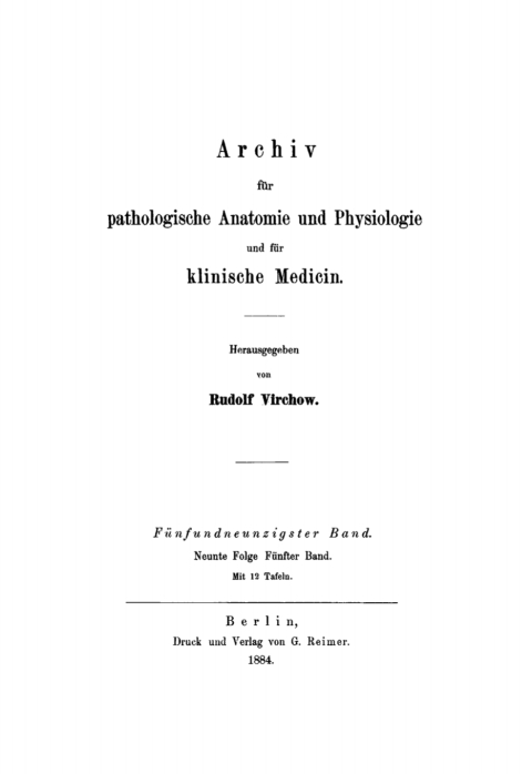 Cover image for book Rudolf Virchow: Archiv für pathologische Anatomie und Physiologie und für klinische Medicin. Band 95