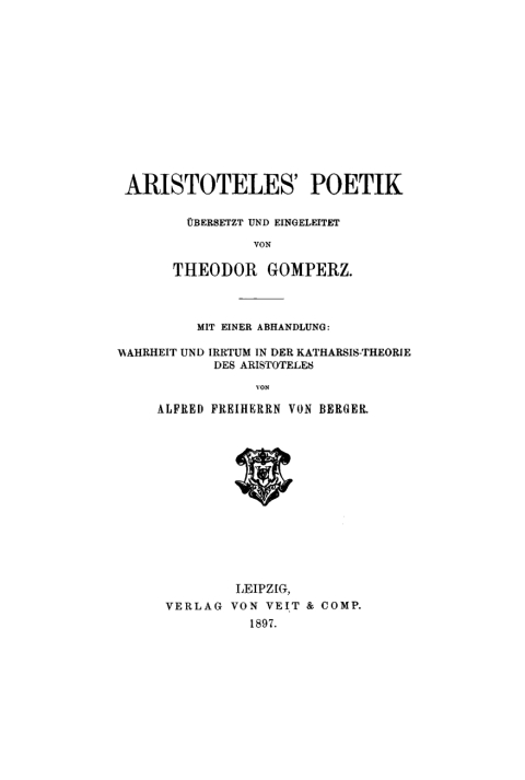 Cover image for book Aristoteles’ Poetik