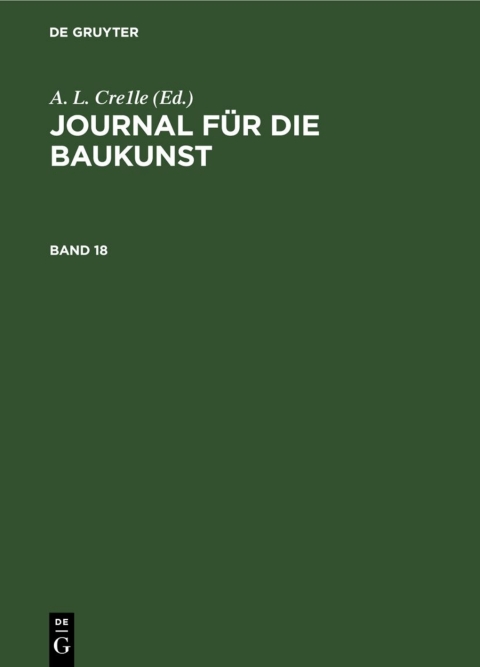 Cover image for book Journal für die Baukunst. Band 18