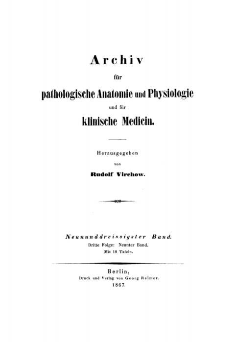 Cover image for book Rudolf Virchow: Archiv für pathologische Anatomie und Physiologie und für klinische Medicin. Band 39