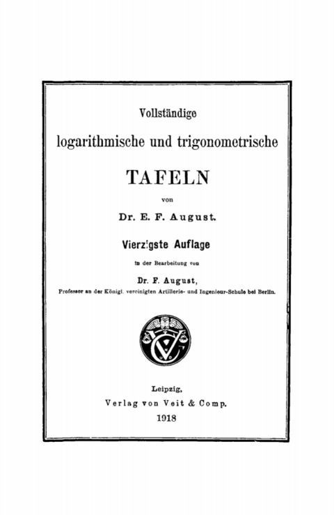 Cover image for book Vollständige logarithmische und trigonometrische Tafeln