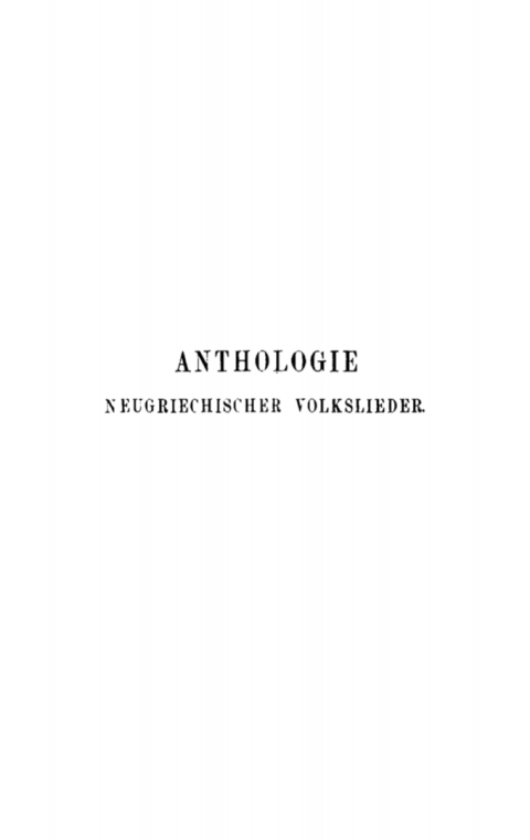 Cover image for book Anthologie neugriechischer Volkslieder