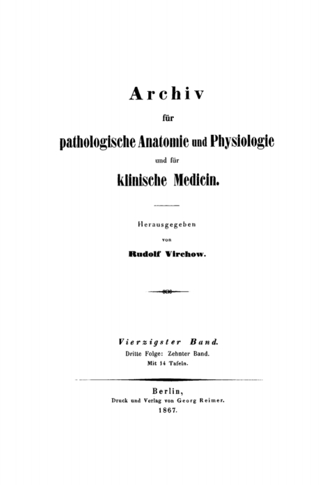 Cover image for book Rudolf Virchow: Archiv für pathologische Anatomie und Physiologie und für klinische Medicin. Band 40
