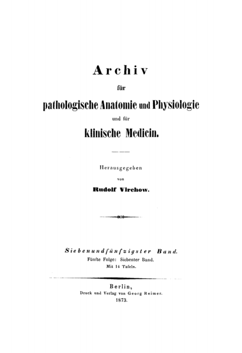 Cover image for book Rudolf Virchow: Archiv für pathologische Anatomie und Physiologie und für klinische Medicin. Band 57