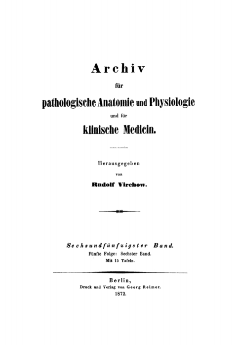 Cover image for book Rudolf Virchow: Archiv für pathologische Anatomie und Physiologie und für klinische Medicin. Band 56