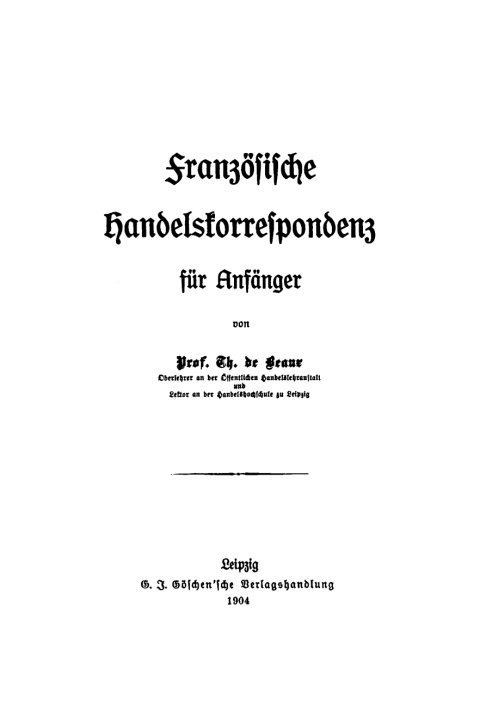 Cover image for book Französische Handelskorrespondenz für Anfänger