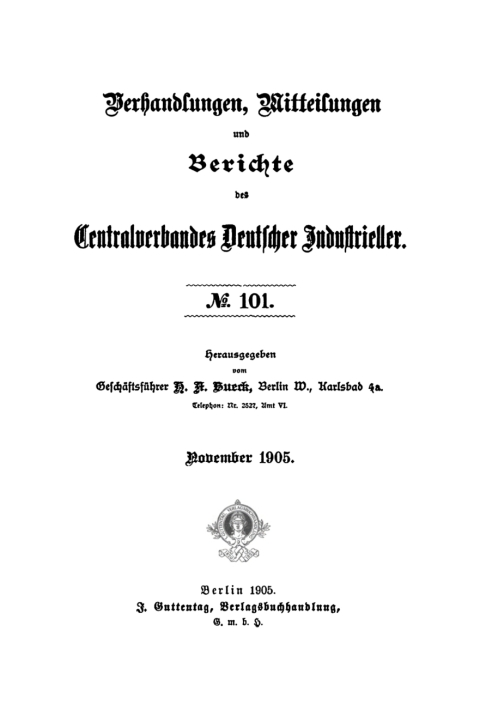 Cover image for book November 1905