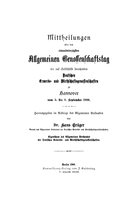 Cover image for book Hannover, vom 5. bis 8. September 1900
