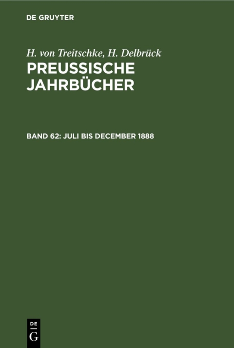 Cover image for book Juli bis December 1888
