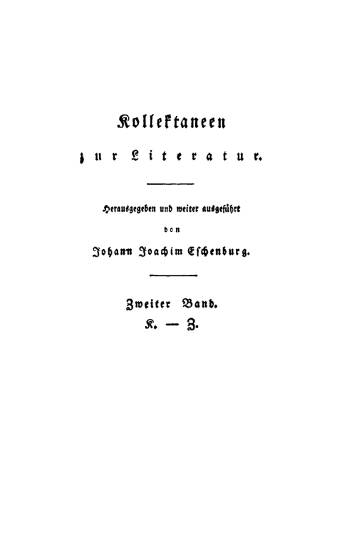 Cover image for book Kollektaneen zur Literatur, Band 2: K–Z