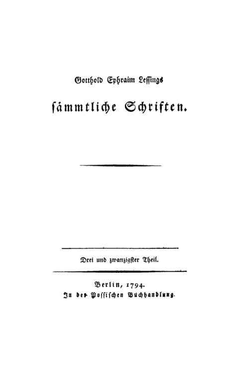 Cover image for book Gotthold Ephraim Lessing: Gotthold Ephraim Lessings Sämmtliche Schriften. Teil 23