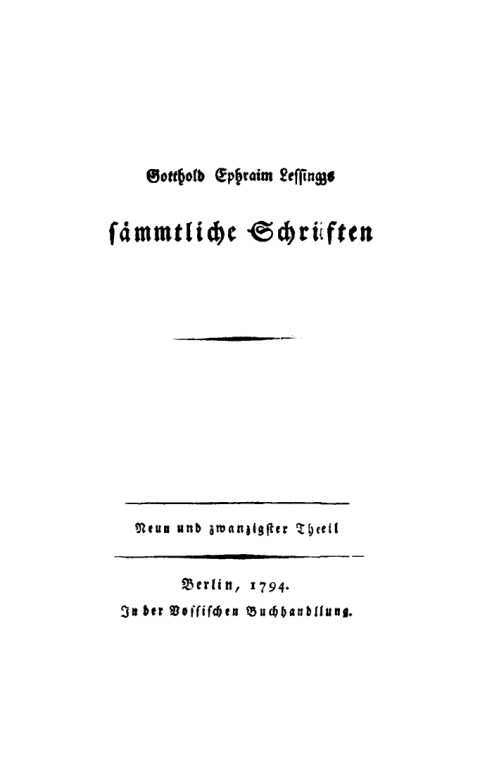 Cover image for book Gotthold Ephraim Lessing: Gotthold Ephraim Lessings Sämmtliche Schriften. Teil 29