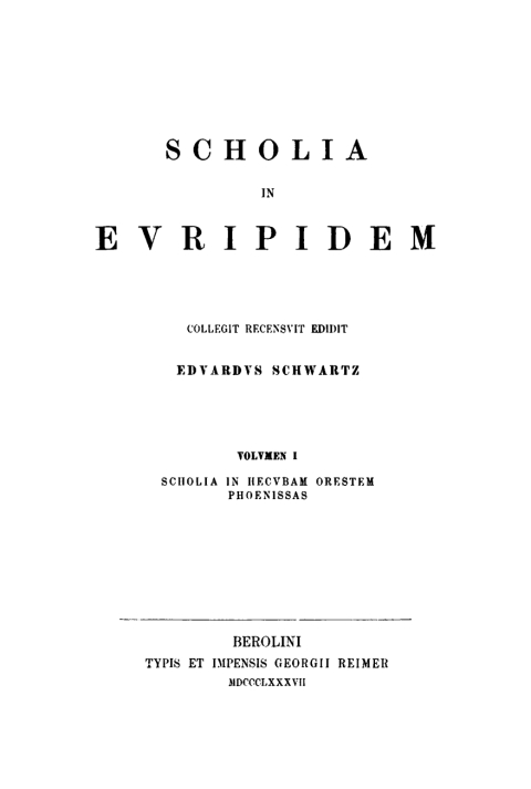 Cover image for book Scholia in Hecubam, Orestem, Phoenissas