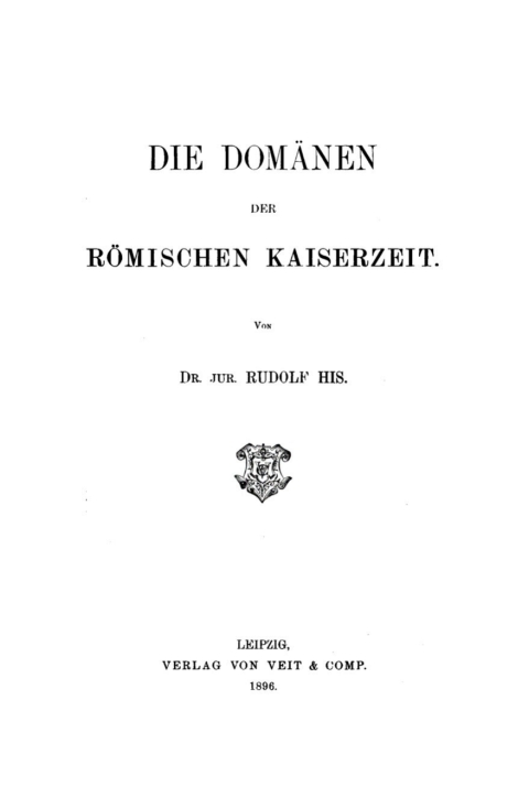 Cover image for book Die Domänen Römischen Kaiserzeit