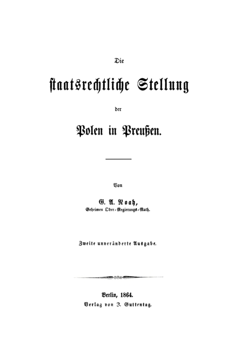 Cover image for book Die staatsrechtliche Stellung der Polen in Preußen