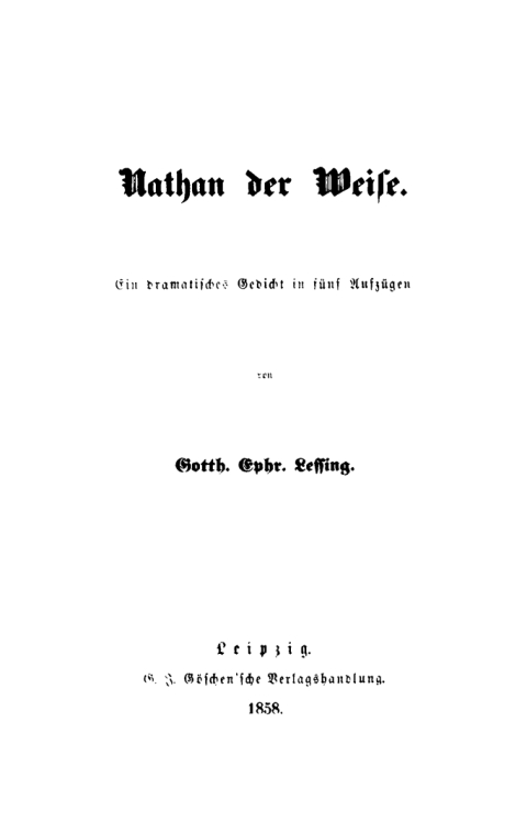 Cover image for book Nathan der Weise